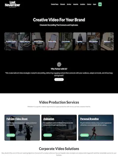 LastNovember – A High-End Video Production Platform Custom website project for LastNovember – A High-End Video Production Platform by Web Solution Hub