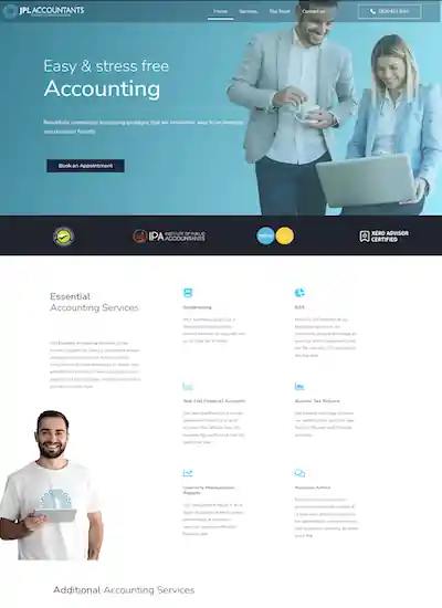 JPL Accountants – Stress-Free Financial Solutions Online Custom Website Project for Stress-Free Financial Solutions Online by Web Solution Hub