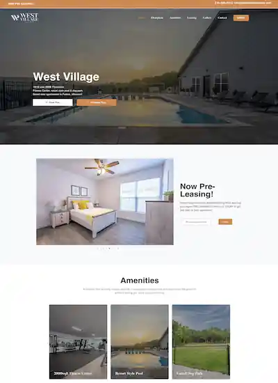 West Village Apartments – Luxury Leasing Experience in Festus Web Solution Hub - Web Development Project Portfolio 3